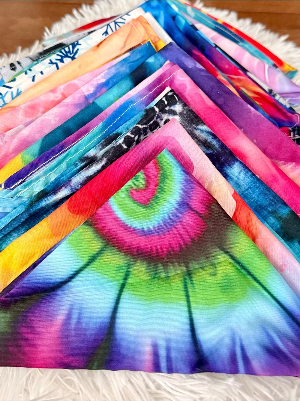 3 Colorful Tie-Dye Dog Bandana - Multi-Color